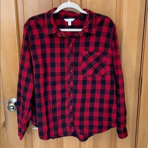 Women’s Buffalo Plaid button down shirt